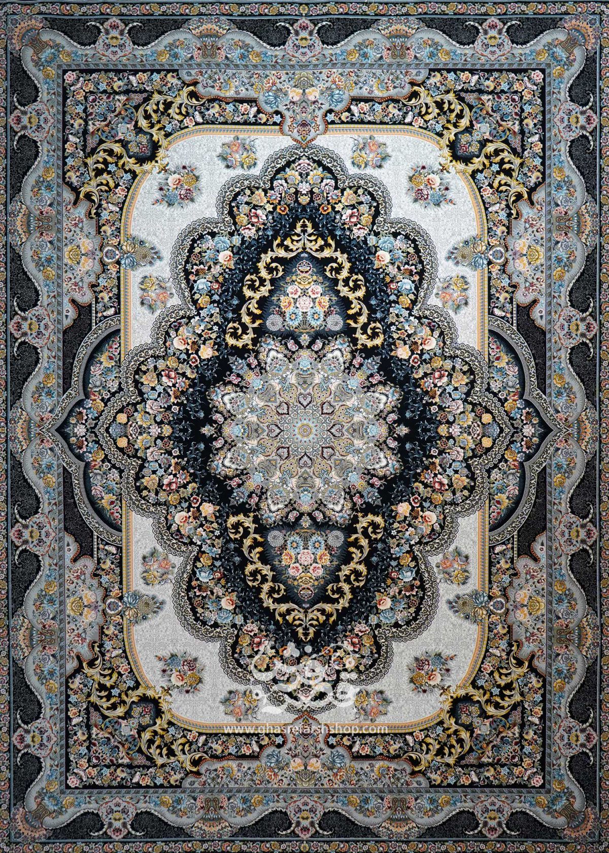 فرش ماشینی طرح بهشت شاهانه کد 1230
