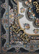 نمای گوشه فرش ماشینی طرح بهشت شاهانه کد 1230
