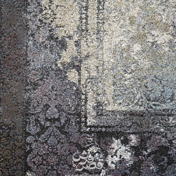 نمای گوشه فرش وینتیج سلاطین نقره ای کد 125