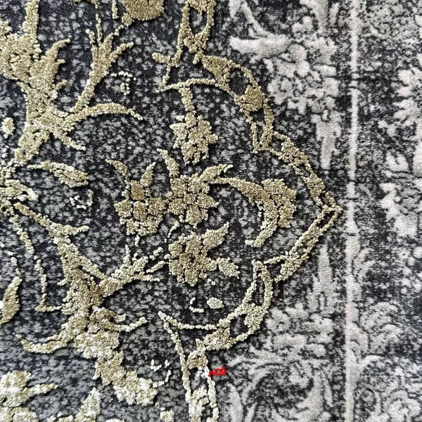نمای گوشه فرش ماشینی جردن کلکسیون تاج کد 1.00006 زمینه طوسی