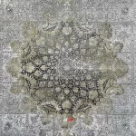 نمای گل فرش ماشینی جردن کلکسیون تاج کد 1.00006 زمینه طوسی