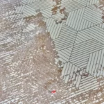 نمای گوشه فرش ماشینی سیلاکارپت کد 1.00075 زمینه کرم نسکافه ای