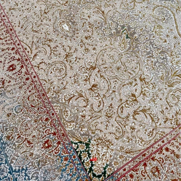 نمای گوشه فرش ماشینی الماس کویر کلکسیون ورسای کد 1.00070 زمینه بژ