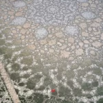 نمای گوشه فرش ماشینی زمرد کد 1.00106 زمینه سبز