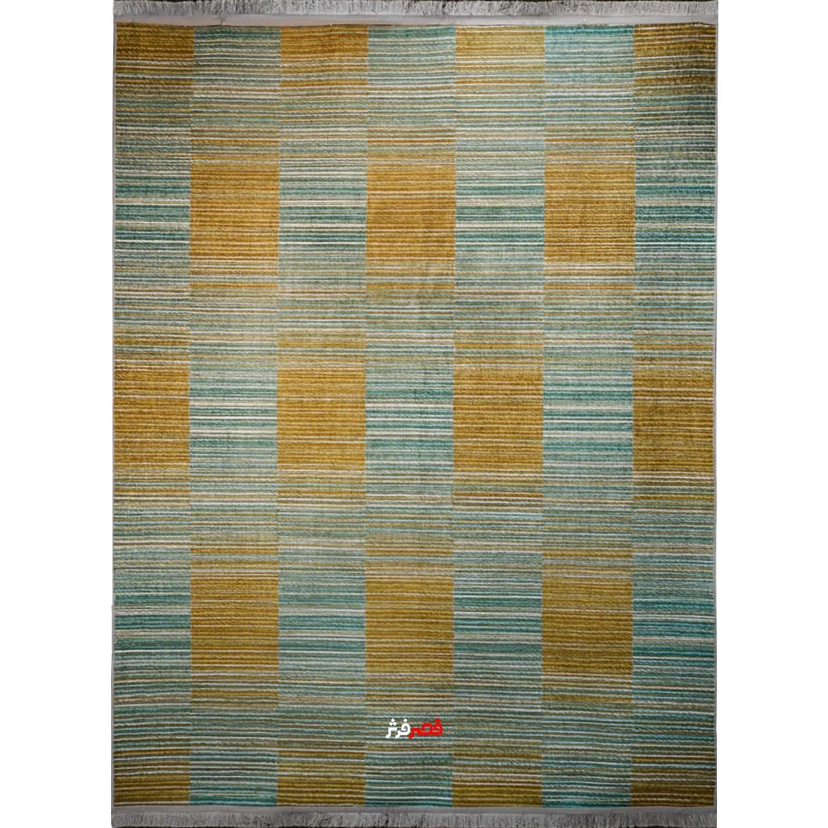 نمای پشت قالیچه ماشینی دورو کد 1.00118 زمینه آبی