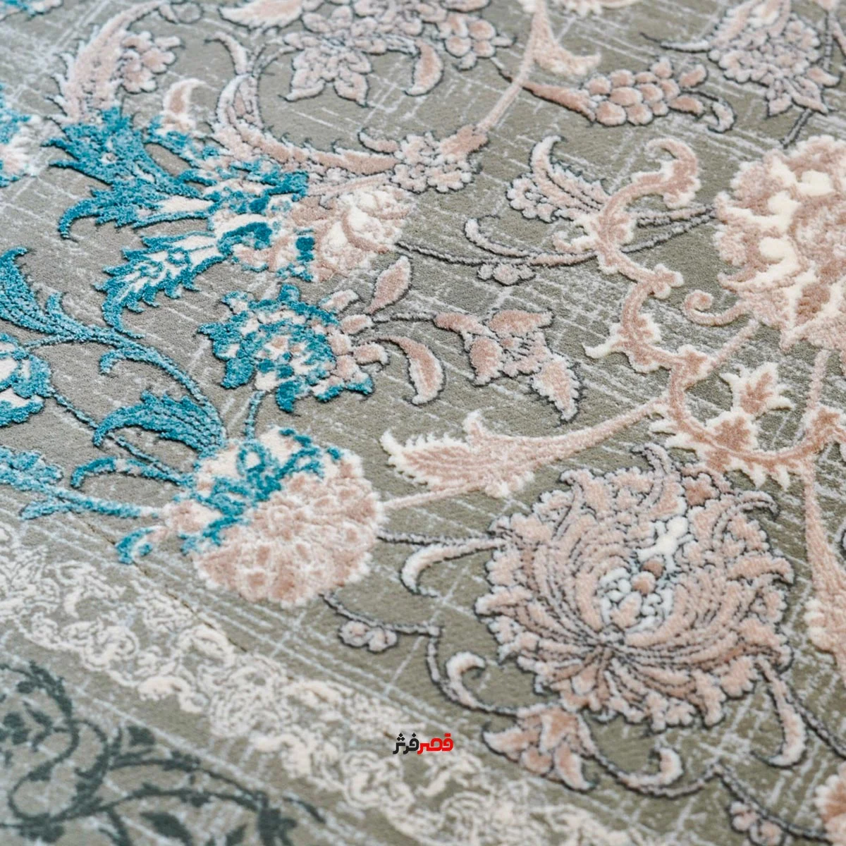 نمای زوم فرش ماشینی تیانا کد 1.00119 زمینه دودی