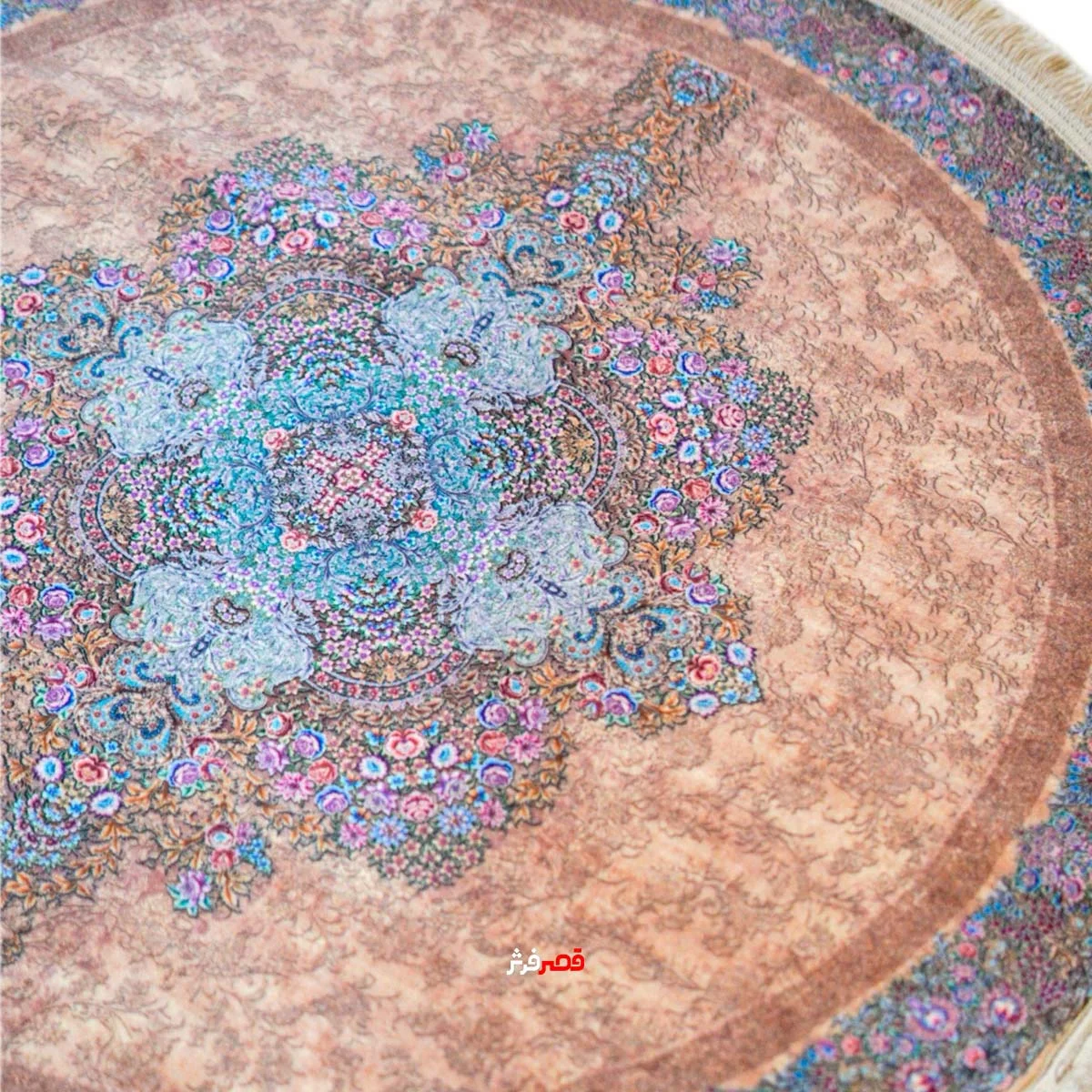 نمای از بغل فرش ماشینی دربافت کلکسیون گلوریا کد 1.00123 زمینه تمام رنگ