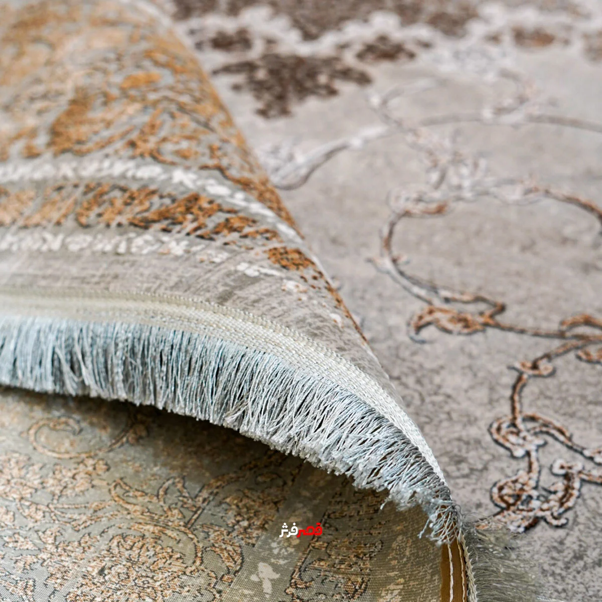 نمای تا شده فرش ماشینی جردن کلکسیون تاج کد 1.00121 زمینه بژ